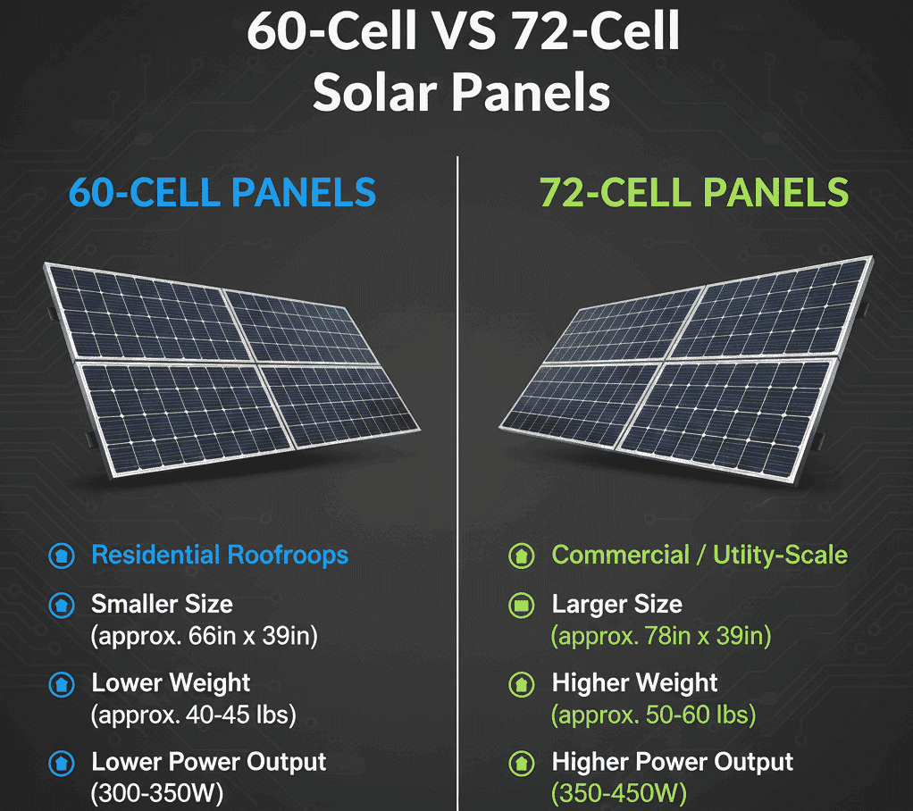 60-Cell VS 72-Cell Solar Panels: Complete Comparison Guide