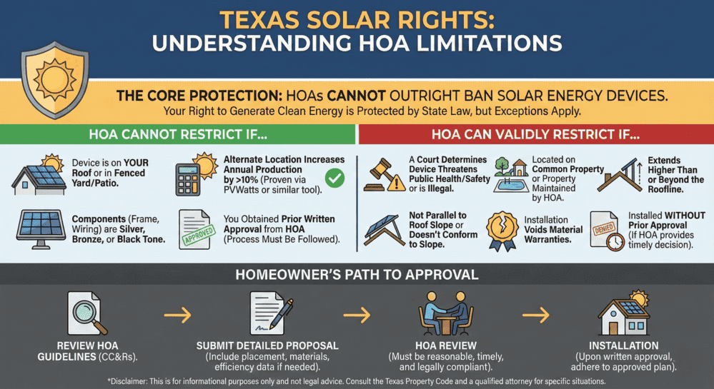 Texas Solar Access Laws: How To Install Solar Panels Despite HOA Rules