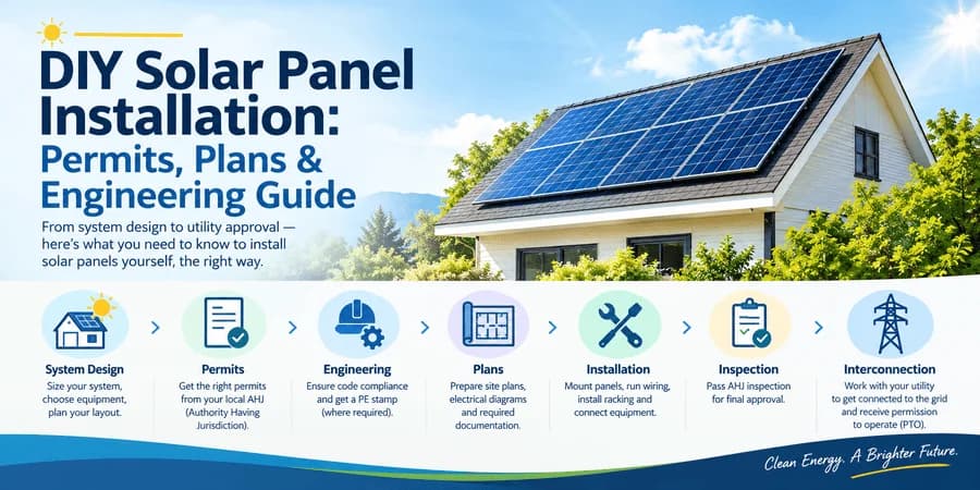 DIY solar panel installation permits, plans, and engineering guide