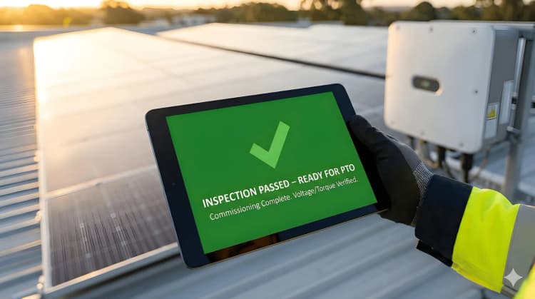 Solar Testing Commisioning No PTO Without This: Solar PV Commissioning Inspections Explained